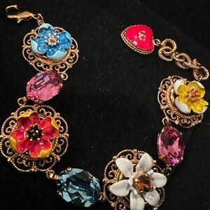 Dolce & Gabbana Red and Blue Floral Bracelet